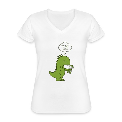 Bio-Dinosaurier - Klassisches Frauen-T-Shirt mit V-Ausschnitt