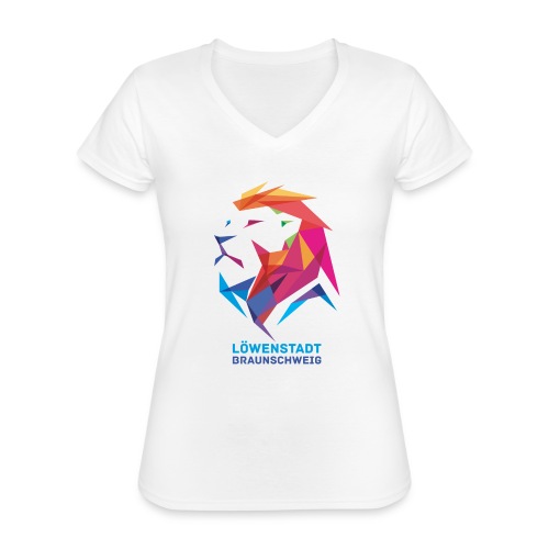 Löwenstadt Design 7 - Klassisches Frauen-T-Shirt mit V-Ausschnitt