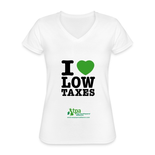 i love low taxes cmyk 2 spots 2 - Classic Women's V-Neck T-Shirt