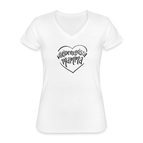 Världens Bästa Mamma v2 - Klassisk T-shirt med V-ringning dam