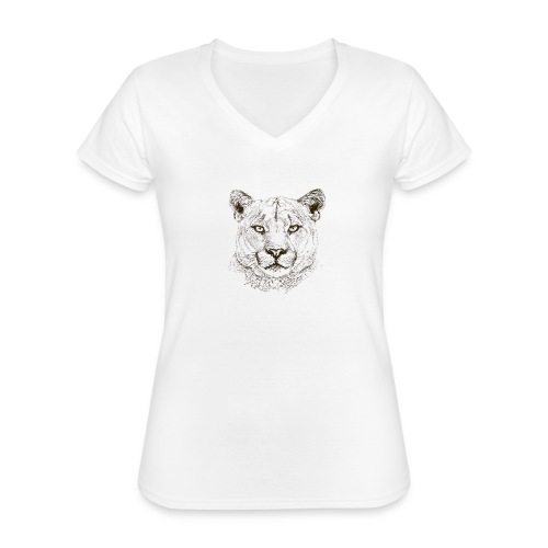 Wildkatze - Klassisches Frauen-T-Shirt mit V-Ausschnitt