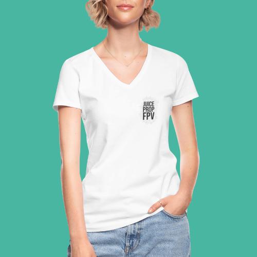 JuicePropFPV LOGO Pile Double sided - Klassisches Frauen-T-Shirt mit V-Ausschnitt