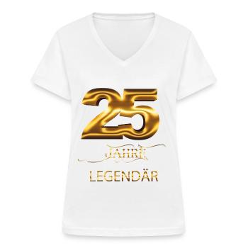 25 Jahre Legendär - Frauen-T-Shirt mit V-Ausschnitt - Weiß - Vorne - Lela (165cm)