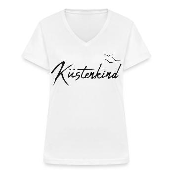 Küstenkind - Frauen-T-Shirt mit V-Ausschnitt - Weiß - Vorne - Lela (165cm)