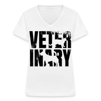 Tierarzt - Frauen-T-Shirt mit V-Ausschnitt - Weiß - Vorne - Lela (165cm)