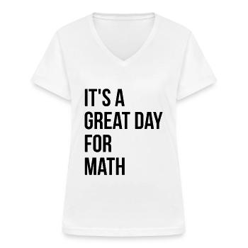 Wiskunde Wiskunde Wiskunde Wiskunde - Vrouwen T-shirt met V-hals - wit - Voor - Lela (165cm)