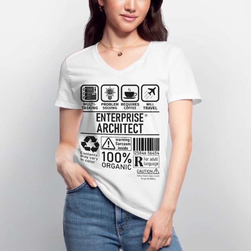 Enterprise Architect multi tasking problem solving T-shirt col V Femme