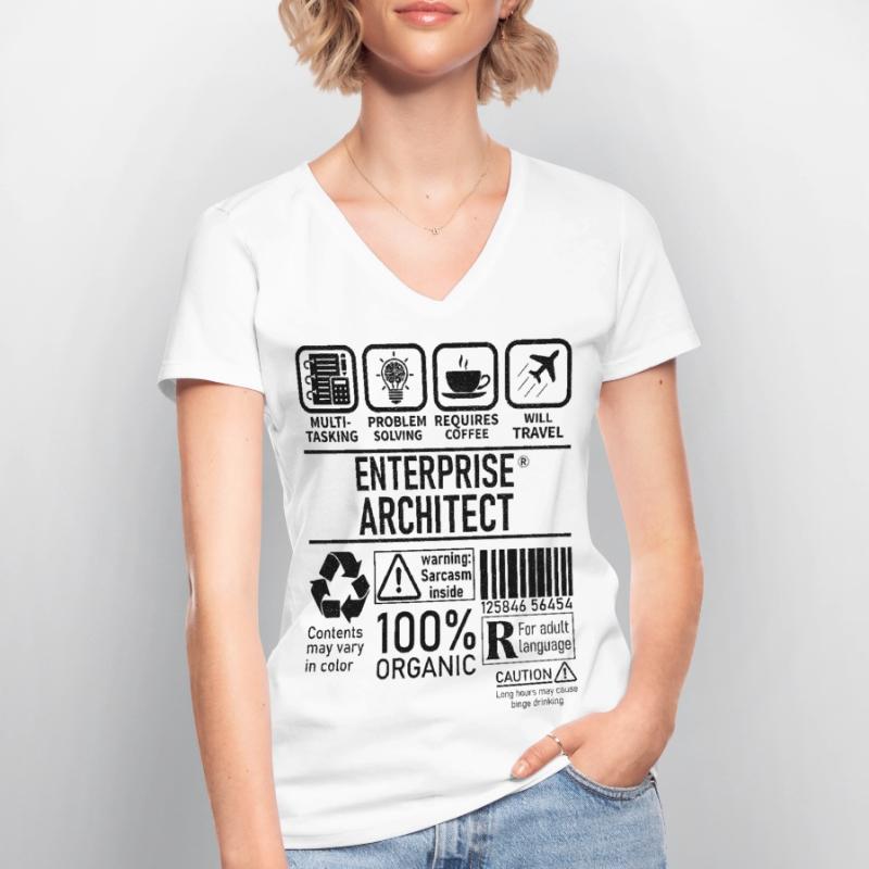 Enterprise Architect multi tasking problem solving T-shirt col V Femme