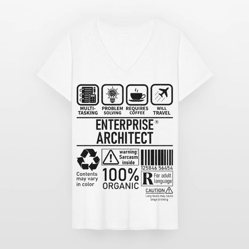 Enterprise Architect multi tasking problem solving T-shirt col V Femme