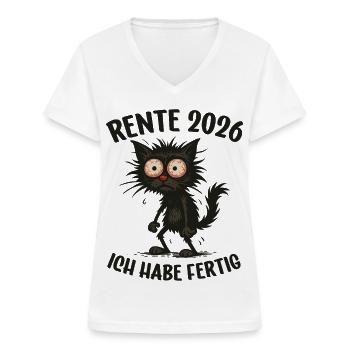 Rente 2026 Ich habe fertig Rente Renteneintritt - Frauen-T-Shirt mit V-Ausschnitt - Weiß - Vorne - Lela (165cm)