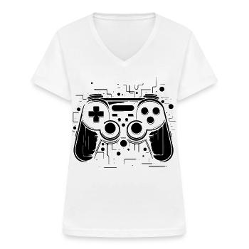 Game Controllers - Women's V-neck T-shirt - white - Front - Lela (165cm)