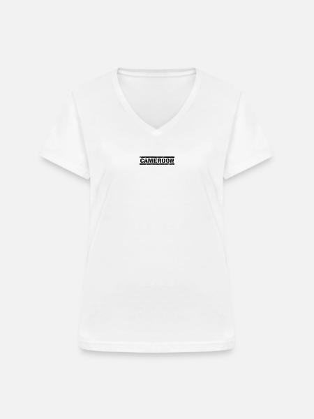 Cameroon - Frauen-T-Shirt mit V-Ausschnitt - Weiß