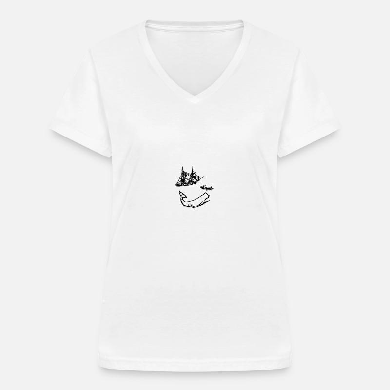 Moby Dick - Women's V-neck T-shirt - white