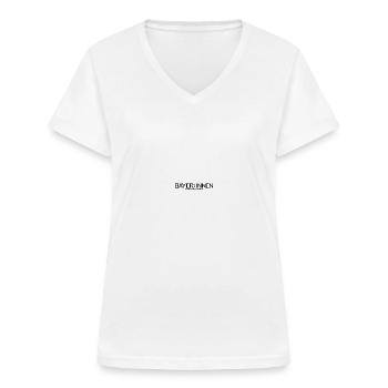 BAYERN SÖDER SPRACHE GENDERN - Frauen-T-Shirt mit V-Ausschnitt - Weiß - Vorne - Lela (165cm)