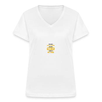 Travail social - T-shirt col V Femme - blanc - Devant - Lela (165cm)