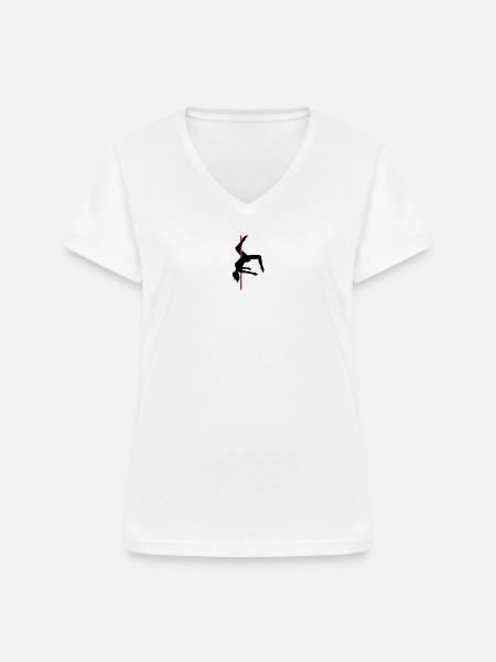 Poledance Scorpio - Frauen-T-Shirt mit V-Ausschnitt - Weiß