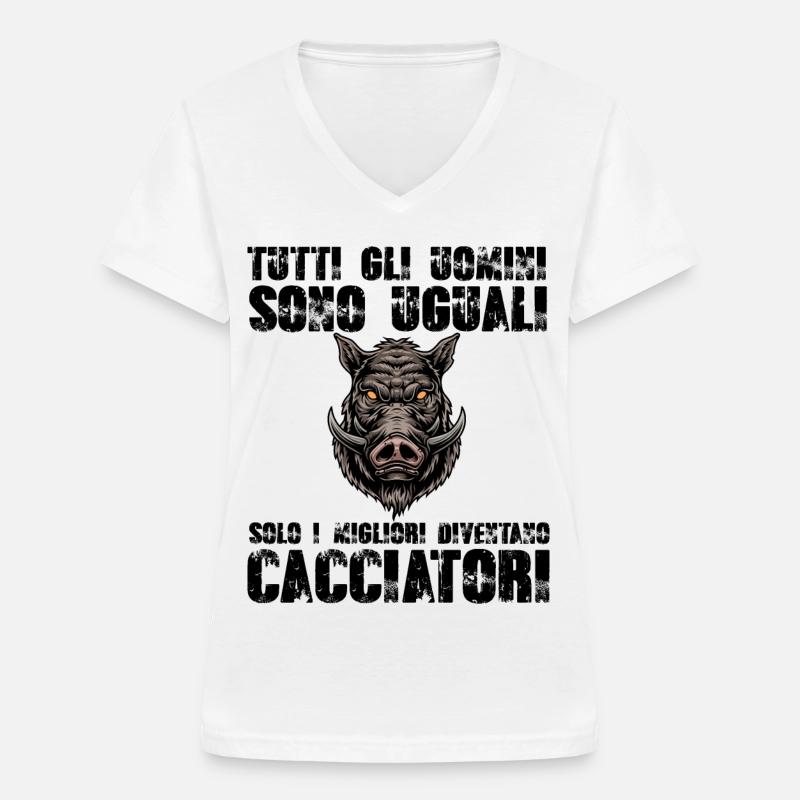 i migliori diventano cacciatori, cacciatori - Women's V-neck T-shirt - white