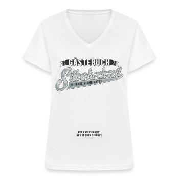 Gästebuch Silberhochzeit 25 Verheiratet Geschenk - Frauen-T-Shirt mit V-Ausschnitt - Weiß - Vorne - Lela (165cm)