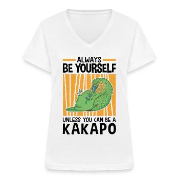 Sei ein Kakapo flugunfähiger Papagei - Frauen-T-Shirt mit V-Ausschnitt - Weiß - Vorne - Lela (165cm)