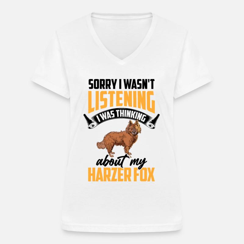 Harz fox was distracted herding fox - Women's V-neck T-shirt - white