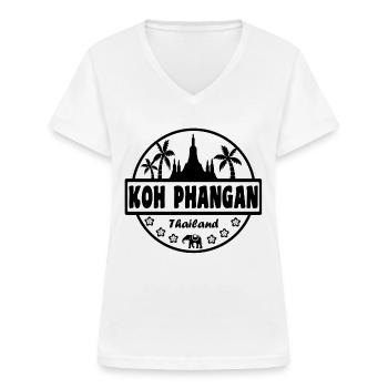 Koh Phangan Thailand - Frauen-T-Shirt mit V-Ausschnitt - Weiß - Vorne - Lela (165cm)