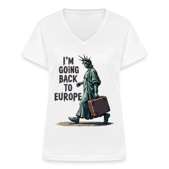 Lustige Freiheitsstatue USA Amerika Sarkasmus - Frauen-T-Shirt mit V-Ausschnitt - Weiß - Vorne - Lela (165cm)