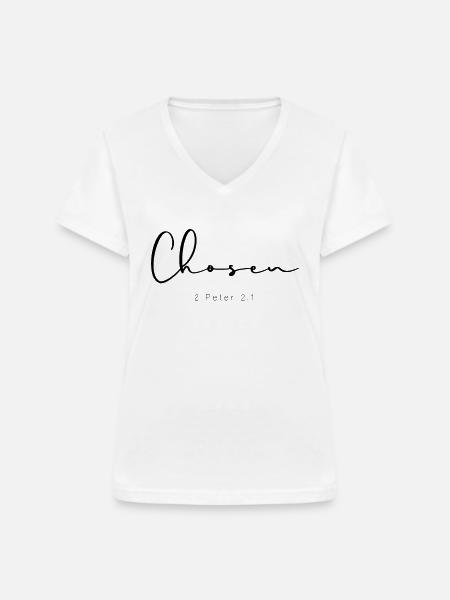 Auserwählter Christ - Frauen-T-Shirt mit V-Ausschnitt - Weiß