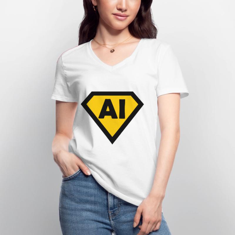 Intelligenz und Coding Frauen-T-Shirt mit V-Ausschnitt