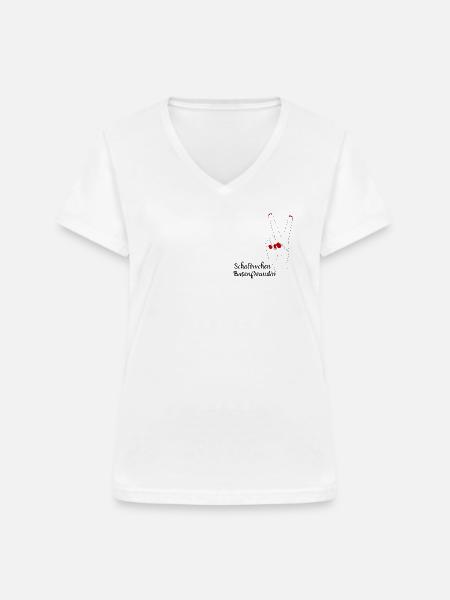 Schalömchen Busenfreundin - Frauen-T-Shirt mit V-Ausschnitt - Weiß