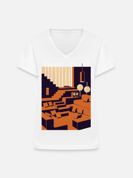 Interior Design Traum - Frauen-T-Shirt mit V-Ausschnitt - Weiß