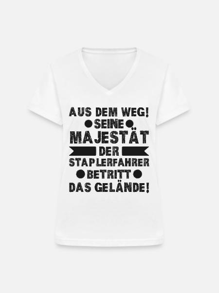 Staplerfahrer Stapler Lager Spedition - Frauen-T-Shirt mit V-Ausschnitt - Weiß