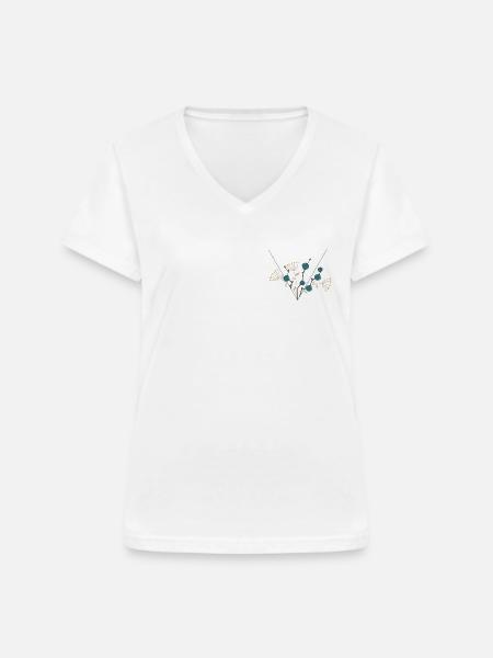 Blumenstrauß - Frauen-T-Shirt mit V-Ausschnitt - Weiß