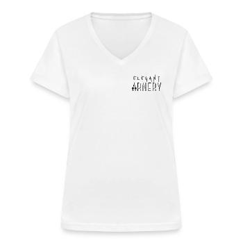 Elégant Arnery - T-shirt col V Femme - blanc - Devant - Lela (165cm)