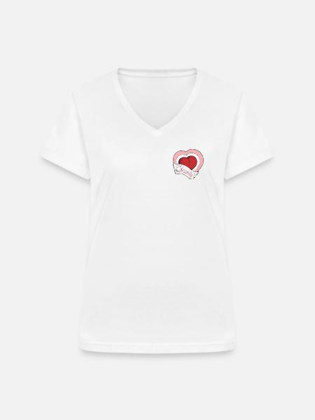 Herzlichkeit - Frauen-T-Shirt mit V-Ausschnitt - Weiß