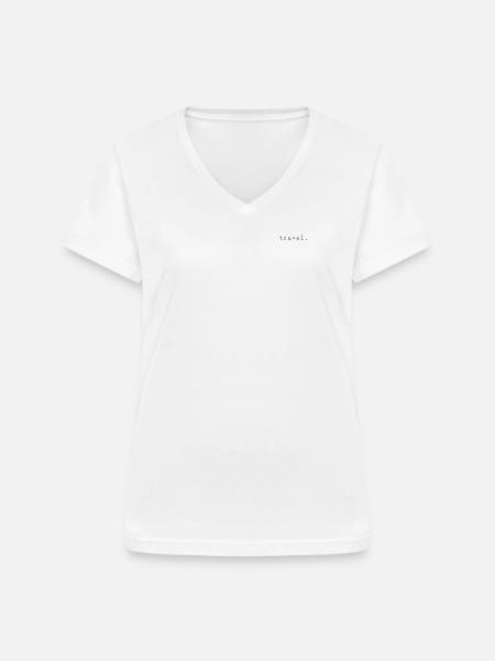 Reise - Frauen-T-Shirt mit V-Ausschnitt - Weiß