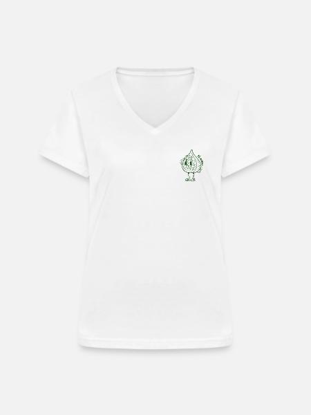 Feigenblatt - Frauen-T-Shirt mit V-Ausschnitt - Weiß