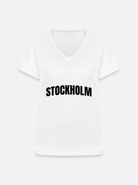 Stockholm - Frauen-T-Shirt mit V-Ausschnitt - Weiß