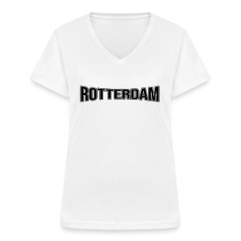Rotterdam - Frauen-T-Shirt mit V-Ausschnitt - Weiß - Vorne - Lela (165cm)