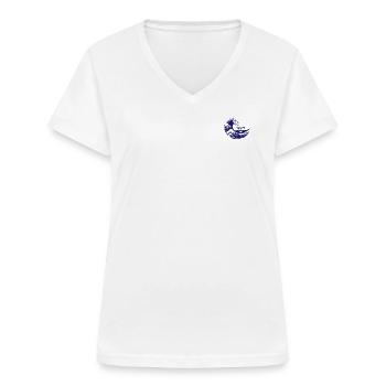 Große Kanagawa-Welle - Frauen-T-Shirt mit V-Ausschnitt - Weiß - Vorne - Lela (165cm)