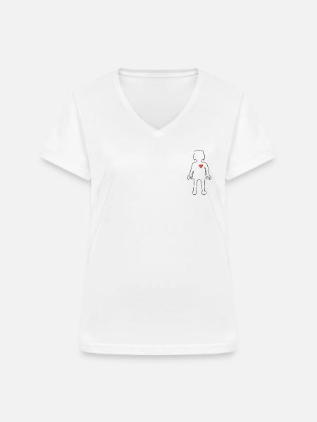 Playmobil Figur Mit Herz - Frauen-T-Shirt mit V-Ausschnitt - Weiß