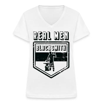 Blacksmith - Women's V-neck T-shirt - white - Front - Lela (165cm)