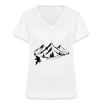 Berg 1 und Feuer Brigader - - Frauen-T-Shirt mit V-Ausschnitt - Weiß - Vorne - Lela (165cm)