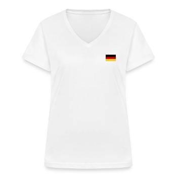 drapeau allemand - T-shirt col V Femme - blanc - Devant - Lela (165cm)