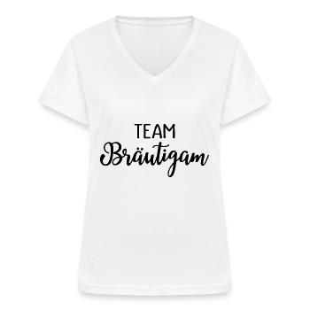 Team Bräutigam - Frauen-T-Shirt mit V-Ausschnitt - Weiß - Vorne - Lela (165cm)