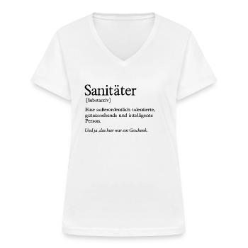 Sanitäter Talent Rettungsdienst Notfallsanitäter - Frauen-T-Shirt mit V-Ausschnitt - Weiß - Vorne - Lela (165cm)