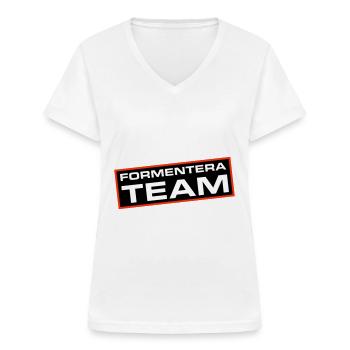 Formentera Team - Women's V-neck T-shirt - white - Front - Lela (165cm)