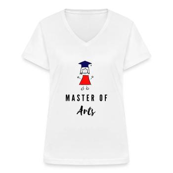 Master of Arts graduate Uni - Women's V-neck T-shirt - white - Front - Lela (165cm)