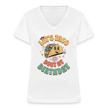 Taco - Women's V-neck T-shirt - white - Front - Lela (165cm)
