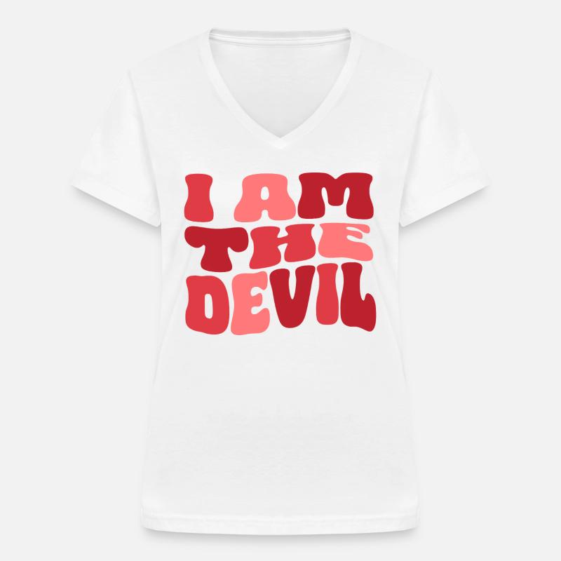 I am the Devil - Ich bin der Teufel - Women's V-neck T-shirt - white