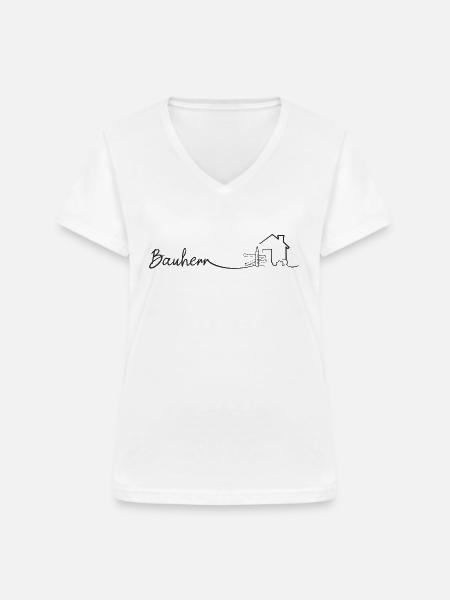 Bauherr Eigenheim - Frauen-T-Shirt mit V-Ausschnitt - Weiß
